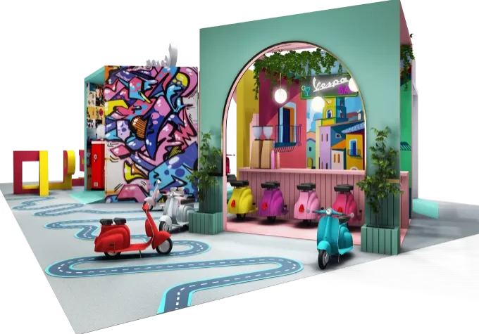 Vespa Asia Event 3D Rendering